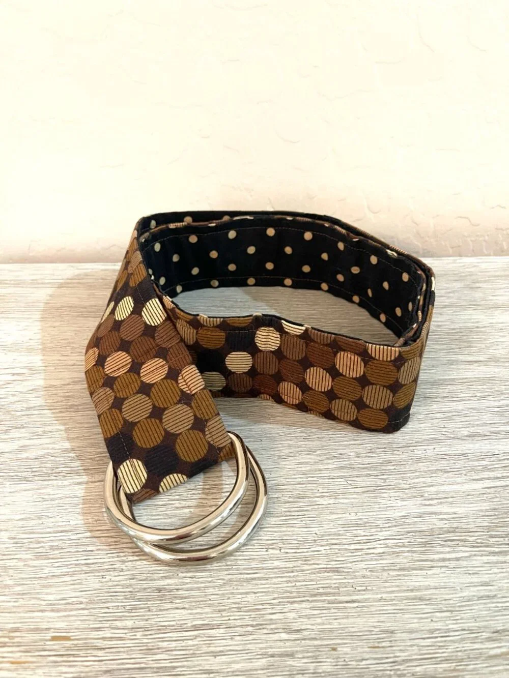 Belly Loops Fabric Belt Dot Multi Brown Tan
